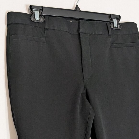 BANANA REPUBLIC SLOAN Black Mid-Rise Front Zip Career Ankle Pants; Size 12 - Picture 2 of 5